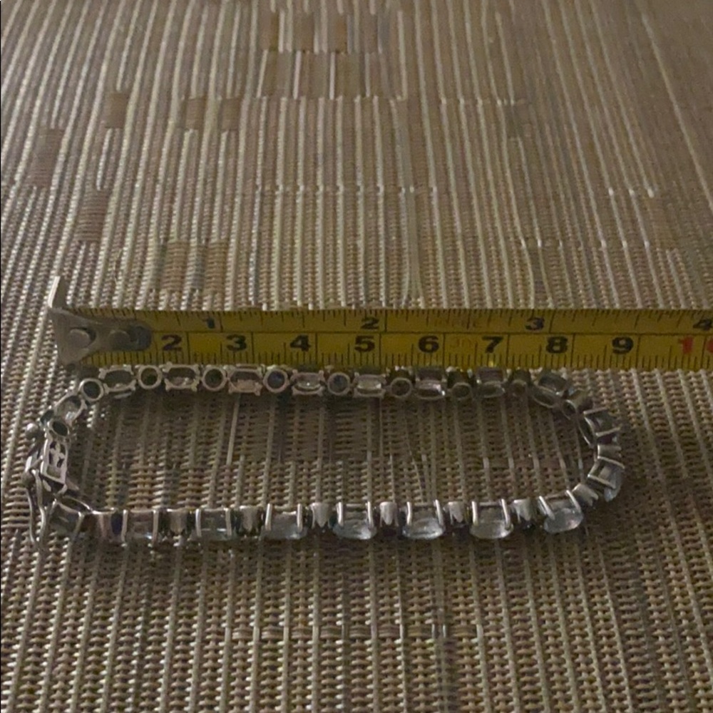 Ss  blue topaz and sapphire stone bracelet - Picture 5 of 6